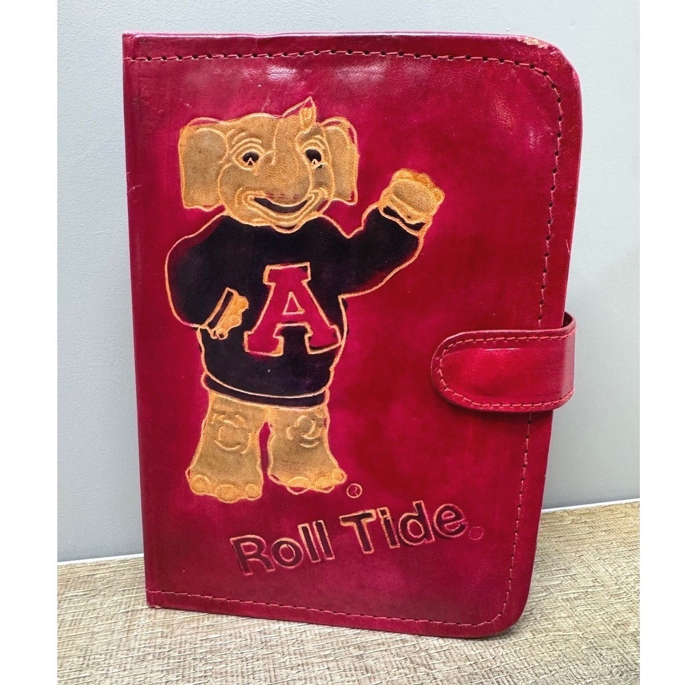 Vintage University of Alabama Crimson Tide Leather Ring Planner Big Al Roll Tide